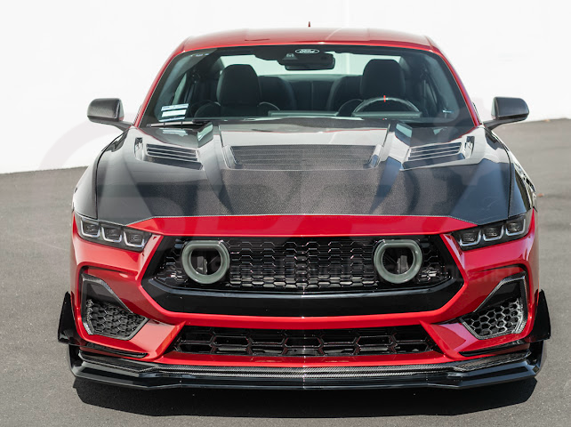 2024-Up Ford Mustang S650 | GTV Style GLOSSY BLACK Add-On Front Lip Splitter Ground Effects